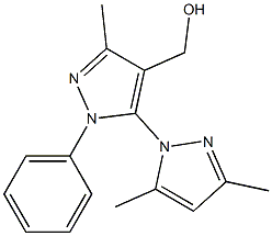 [5-(3,5-dimethyl-1H-pyrazol-1-yl)-3-methyl-1-phenyl-1H-pyrazol-4-yl]methanol 结构式