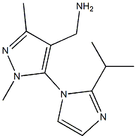 {1,3-dimethyl-5-[2-(propan-2-yl)-1H-imidazol-1-yl]-1H-pyrazol-4-yl}methanamine 结构式