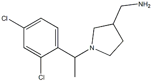 {1-[1-(2,4-dichlorophenyl)ethyl]pyrrolidin-3-yl}methanamine 结构式