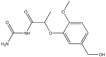 {2-[5-(hydroxymethyl)-2-methoxyphenoxy]propanoyl}urea 结构式