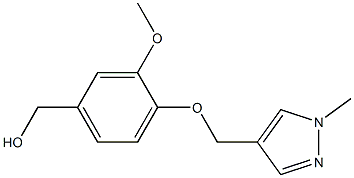 {3-methoxy-4-[(1-methyl-1H-pyrazol-4-yl)methoxy]phenyl}methanol 结构式