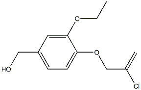 {4-[(2-chloroprop-2-en-1-yl)oxy]-3-ethoxyphenyl}methanol 结构式