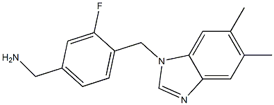 {4-[(5,6-dimethyl-1H-1,3-benzodiazol-1-yl)methyl]-3-fluorophenyl}methanamine 结构式
