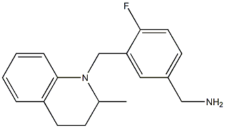 {4-fluoro-3-[(2-methyl-1,2,3,4-tetrahydroquinolin-1-yl)methyl]phenyl}methanamine 结构式