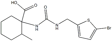 1-({[(5-bromothiophen-2-yl)methyl]carbamoyl}amino)-2-methylcyclohexane-1-carboxylic acid 结构式