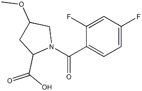 1-(2,4-difluorobenzoyl)-4-methoxypyrrolidine-2-carboxylic acid 结构式