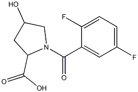 1-(2,5-difluorobenzoyl)-4-hydroxypyrrolidine-2-carboxylic acid 结构式