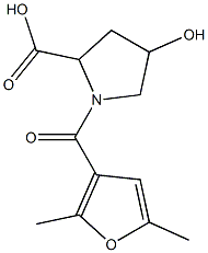 1-(2,5-dimethyl-3-furoyl)-4-hydroxypyrrolidine-2-carboxylic acid 结构式