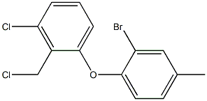 1-(2-bromo-4-methylphenoxy)-3-chloro-2-(chloromethyl)benzene 结构式