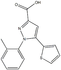 1-(2-methylphenyl)-5-(thiophen-2-yl)-1H-pyrazole-3-carboxylic acid 结构式