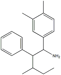 1-(3,4-dimethylphenyl)-3-methyl-2-phenylpentan-1-amine 结构式