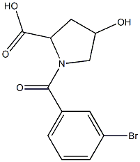 1-(3-bromobenzoyl)-4-hydroxypyrrolidine-2-carboxylic acid 结构式