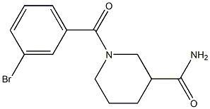 1-(3-bromobenzoyl)piperidine-3-carboxamide 结构式