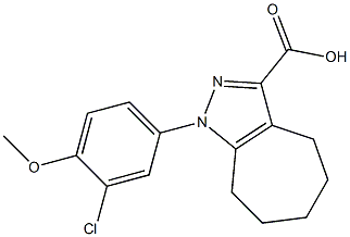 1-(3-chloro-4-methoxyphenyl)-1,4,5,6,7,8-hexahydrocyclohepta[c]pyrazole-3-carboxylic acid 结构式