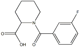 1-(3-fluorobenzoyl)piperidine-2-carboxylic acid 结构式