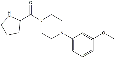 1-(3-methoxyphenyl)-4-(pyrrolidin-2-ylcarbonyl)piperazine 结构式