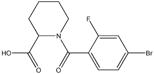 1-(4-bromo-2-fluorobenzoyl)piperidine-2-carboxylic acid 结构式
