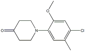 1-(4-chloro-2-methoxy-5-methylphenyl)piperidin-4-one 结构式