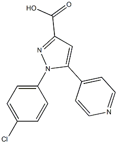 1-(4-chlorophenyl)-5-(pyridin-4-yl)-1H-pyrazole-3-carboxylic acid 结构式