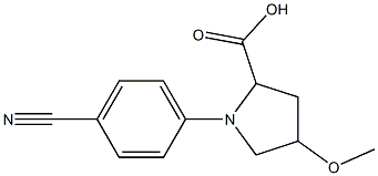 1-(4-cyanophenyl)-4-methoxypyrrolidine-2-carboxylic acid 结构式