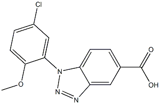 1-(5-chloro-2-methoxyphenyl)-1H-1,2,3-benzotriazole-5-carboxylic acid 结构式