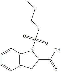 1-(butane-1-sulfonyl)-2,3-dihydro-1H-indole-2-carboxylic acid 结构式