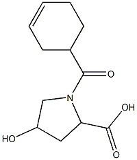 1-(cyclohex-3-en-1-ylcarbonyl)-4-hydroxypyrrolidine-2-carboxylic acid 结构式