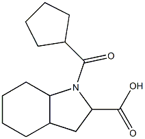 1-(cyclopentylcarbonyl)octahydro-1H-indole-2-carboxylic acid 结构式