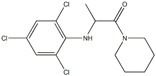 1-(piperidin-1-yl)-2-[(2,4,6-trichlorophenyl)amino]propan-1-one 结构式