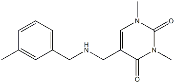 1,3-dimethyl-5-({[(3-methylphenyl)methyl]amino}methyl)-1,2,3,4-tetrahydropyrimidine-2,4-dione 结构式
