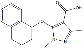 1,3-dimethyl-5-(1,2,3,4-tetrahydronaphthalen-1-yloxy)-1H-pyrazole-4-carboxylic acid 结构式