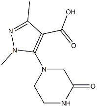 1,3-dimethyl-5-(3-oxopiperazin-1-yl)-1H-pyrazole-4-carboxylic acid 结构式