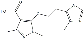 1,3-dimethyl-5-[2-(4-methyl-1,3-thiazol-5-yl)ethoxy]-1H-pyrazole-4-carboxylic acid 结构式