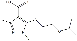 1,3-dimethyl-5-[2-(propan-2-yloxy)ethoxy]-1H-pyrazole-4-carboxylic acid 结构式