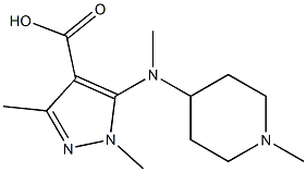 1,3-dimethyl-5-[methyl(1-methylpiperidin-4-yl)amino]-1H-pyrazole-4-carboxylic acid 结构式
