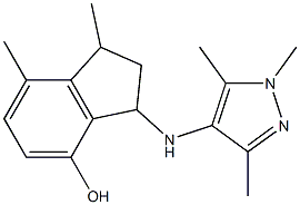 1,7-dimethyl-3-[(1,3,5-trimethyl-1H-pyrazol-4-yl)amino]-2,3-dihydro-1H-inden-4-ol 结构式