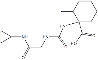 1-[({[2-(cyclopropylamino)-2-oxoethyl]amino}carbonyl)amino]-2-methylcyclohexanecarboxylic acid 结构式