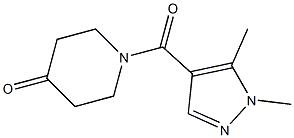 1-[(1,5-dimethyl-1H-pyrazol-4-yl)carbonyl]piperidin-4-one 结构式