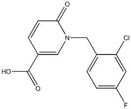 1-[(2-chloro-4-fluorophenyl)methyl]-6-oxo-1,6-dihydropyridine-3-carboxylic acid 结构式