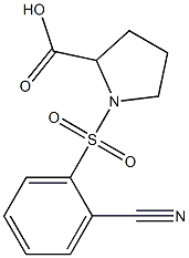 1-[(2-cyanobenzene)sulfonyl]pyrrolidine-2-carboxylic acid 结构式