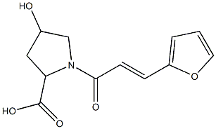 1-[(2E)-3-(2-furyl)prop-2-enoyl]-4-hydroxypyrrolidine-2-carboxylic acid 结构式