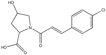 1-[(2E)-3-(4-chlorophenyl)prop-2-enoyl]-4-hydroxypyrrolidine-2-carboxylic acid 结构式