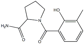 1-[(2-hydroxy-3-methylphenyl)carbonyl]pyrrolidine-2-carboxamide 结构式