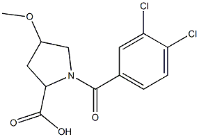 1-[(3,4-dichlorophenyl)carbonyl]-4-methoxypyrrolidine-2-carboxylic acid 结构式