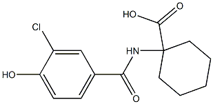 1-[(3-chloro-4-hydroxybenzoyl)amino]cyclohexanecarboxylic acid 结构式