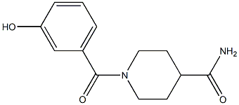 1-[(3-hydroxyphenyl)carbonyl]piperidine-4-carboxamide 结构式