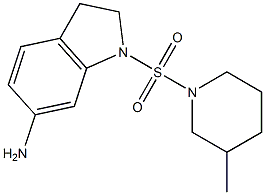 1-[(3-methylpiperidine-1-)sulfonyl]-2,3-dihydro-1H-indol-6-amine 结构式