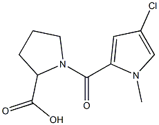1-[(4-chloro-1-methyl-1H-pyrrol-2-yl)carbonyl]pyrrolidine-2-carboxylic acid 结构式