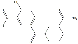 1-[(4-chloro-3-nitrophenyl)carbonyl]piperidine-3-carboxamide 结构式