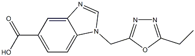 1-[(5-ethyl-1,3,4-oxadiazol-2-yl)methyl]-1H-1,3-benzodiazole-5-carboxylic acid 结构式